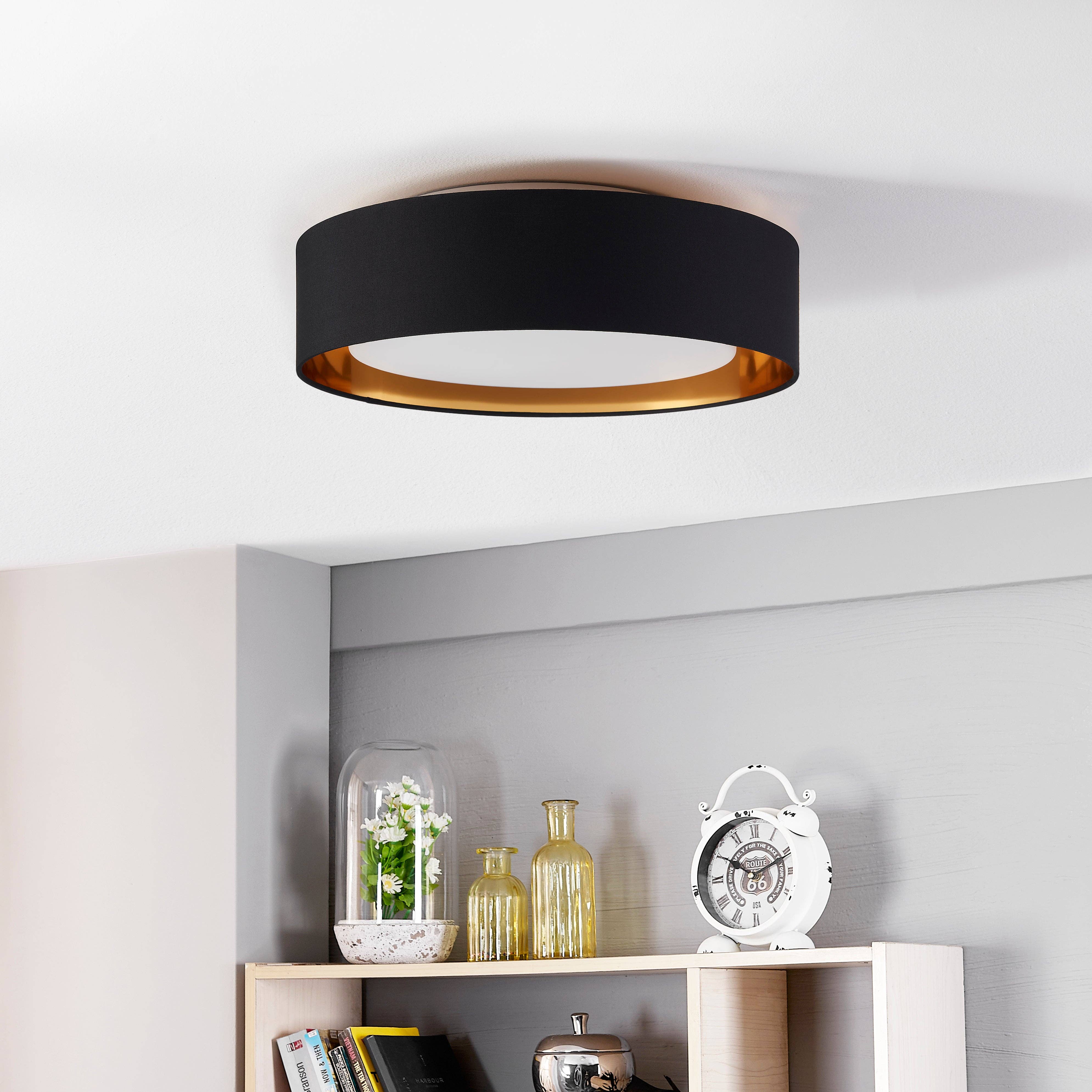 Bromi Design - Vente Lustre/Suspension - Plafonnier Naomi Bromi Design noir extérieur et or intérieur2