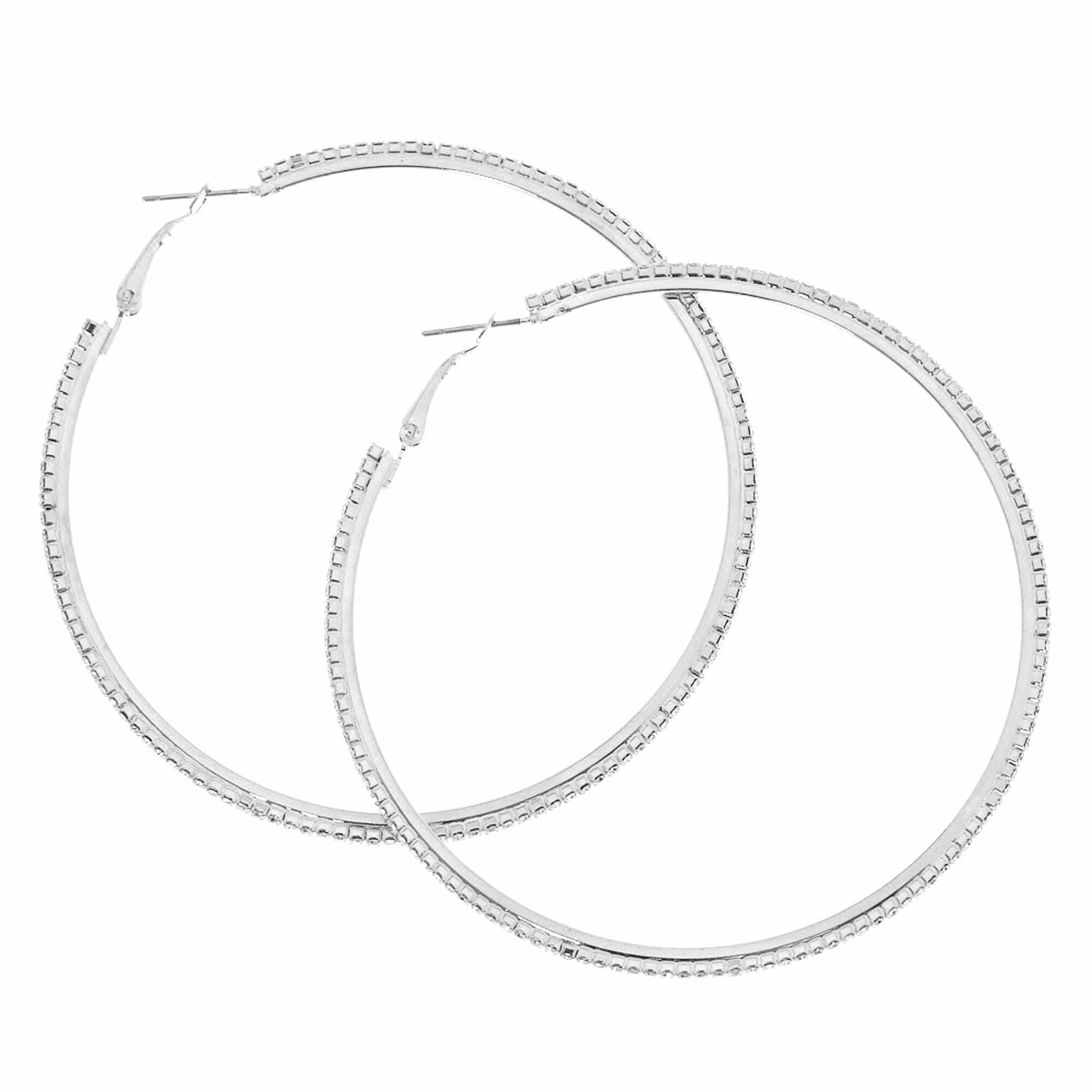 Diacly - Vente Créoles - Créoles basiques en strass scintillant de 105 mm1