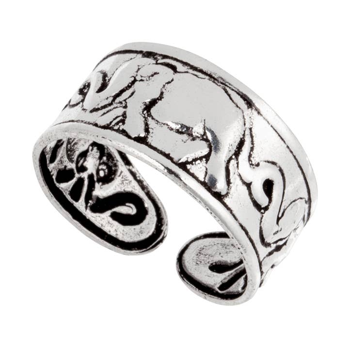 Bague d'orteil éléphant charmante (USA-DDP) pour la vente par Silver Jewellery Cavern Wholesale