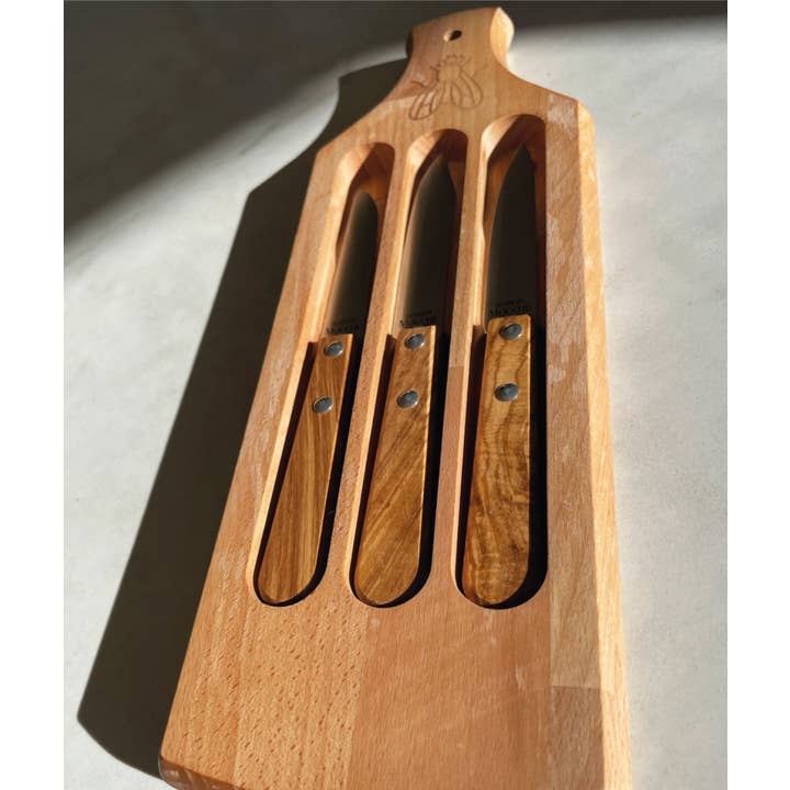 Tabla de cortar con cuchillos magnetizados integrados para venta al por mayor de Maison Mouche