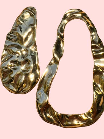 Abstract Mix Match Hammered Gold Earrings for wholesale by A Real Logic (ARL)