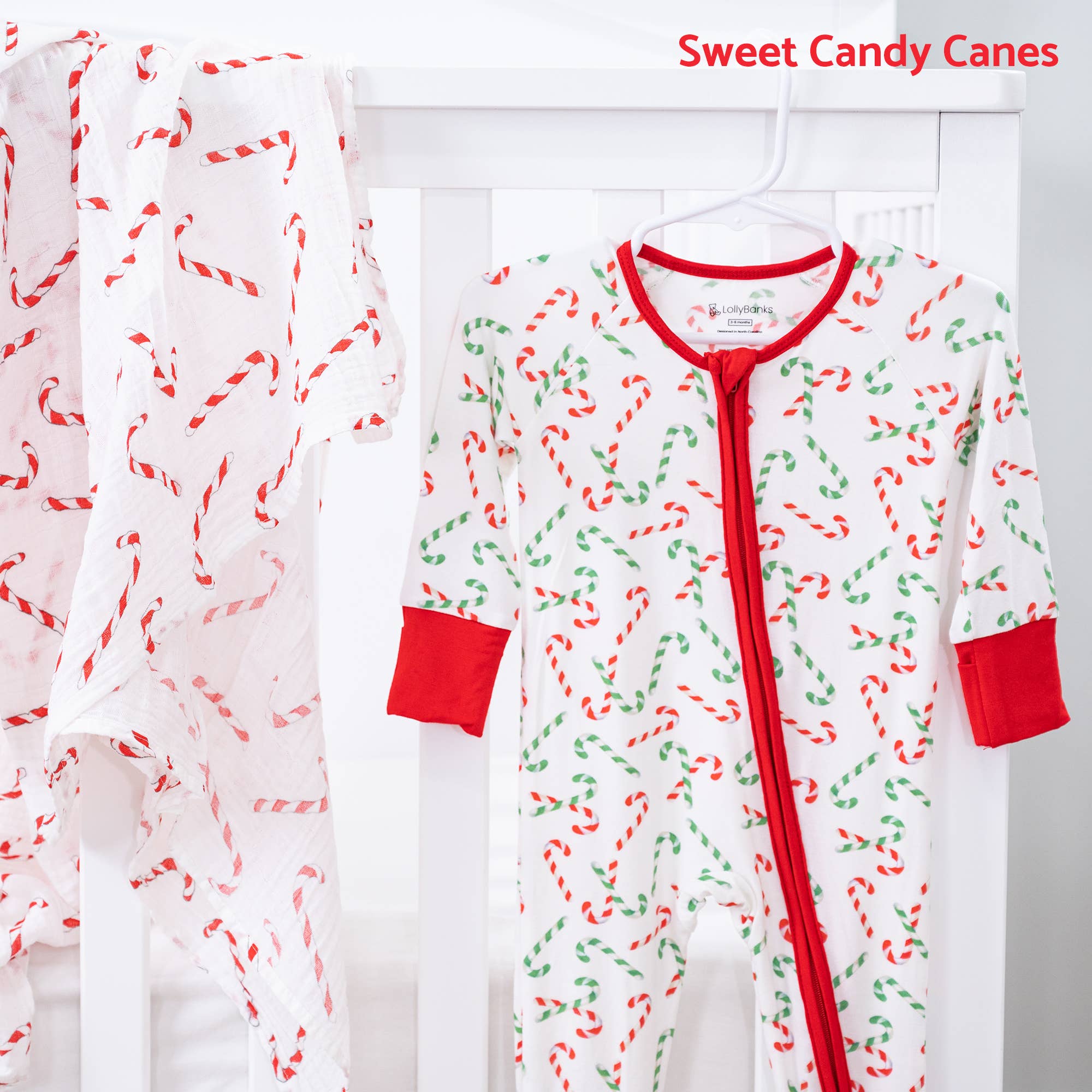 LollyBanks - Wholesale Sleepsuit - Baby - Candy Cane Christmas Holiday Baby Bamboo Pajamas4