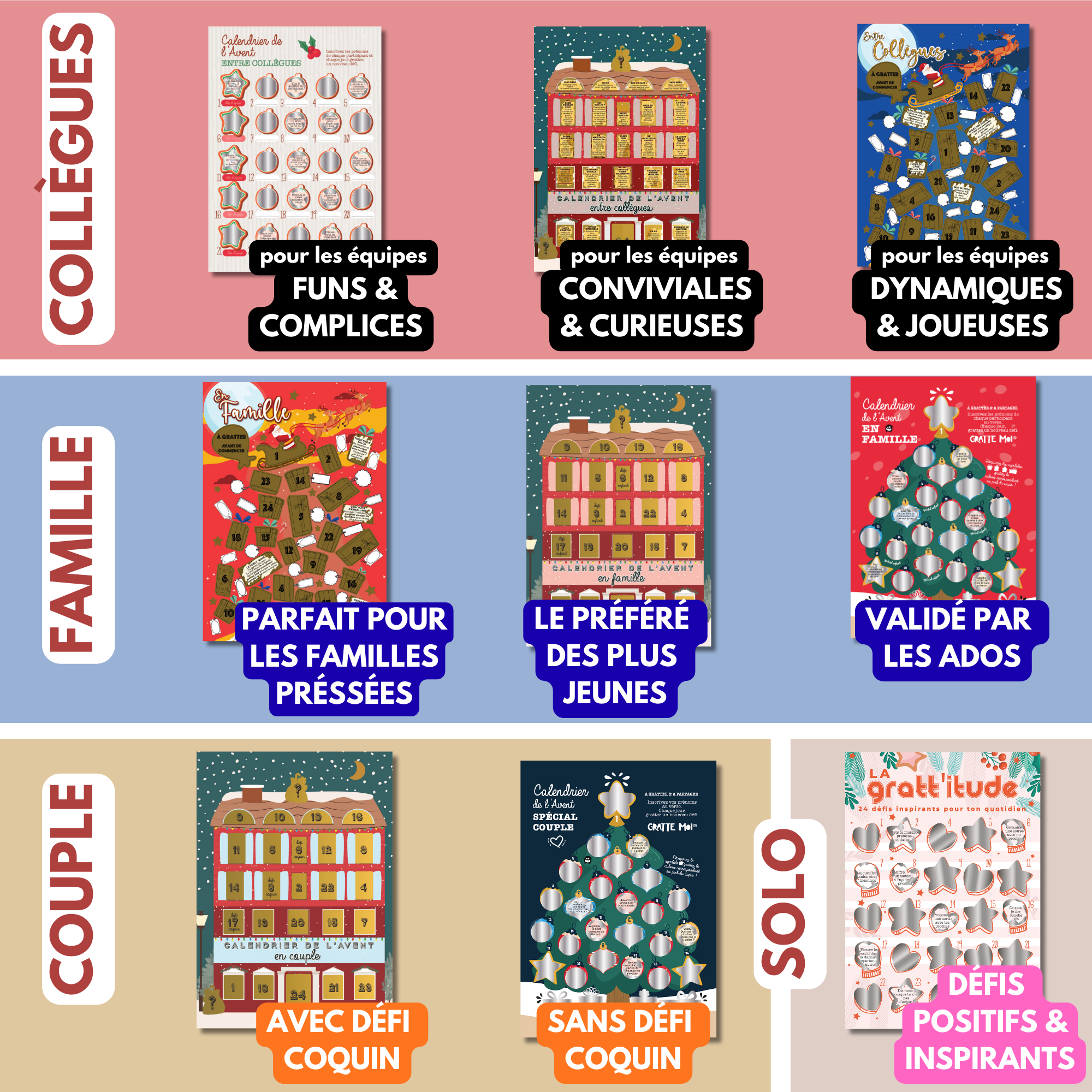 GRATTE MOI papeterie – wholesale Kortspel – Solo wellness-adventskalender med skraprutor – Gratt'itude9