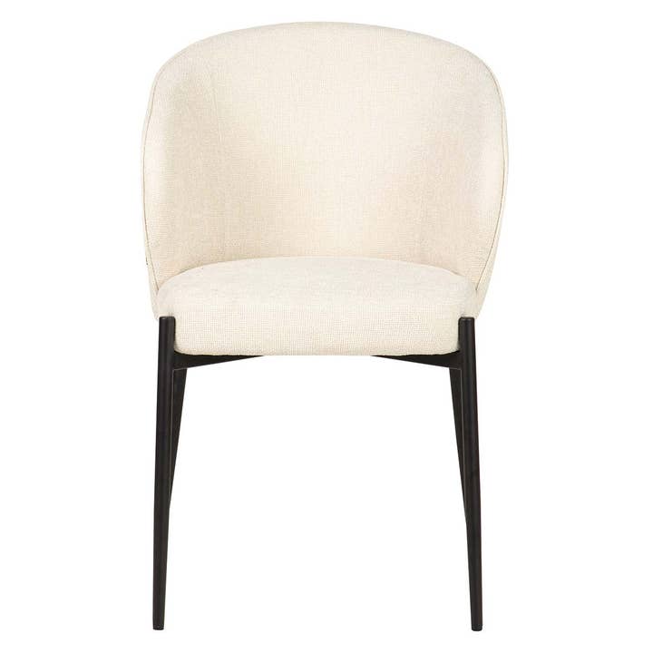 Metalstol Polyester Beige Sort 57x56x80cm for engroshandel hos Garpe Interiores