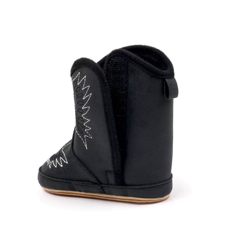 Kids Charm Online - Wholesale Booties - Baby - Black pleather baby  boots with velcro. MY3167B1