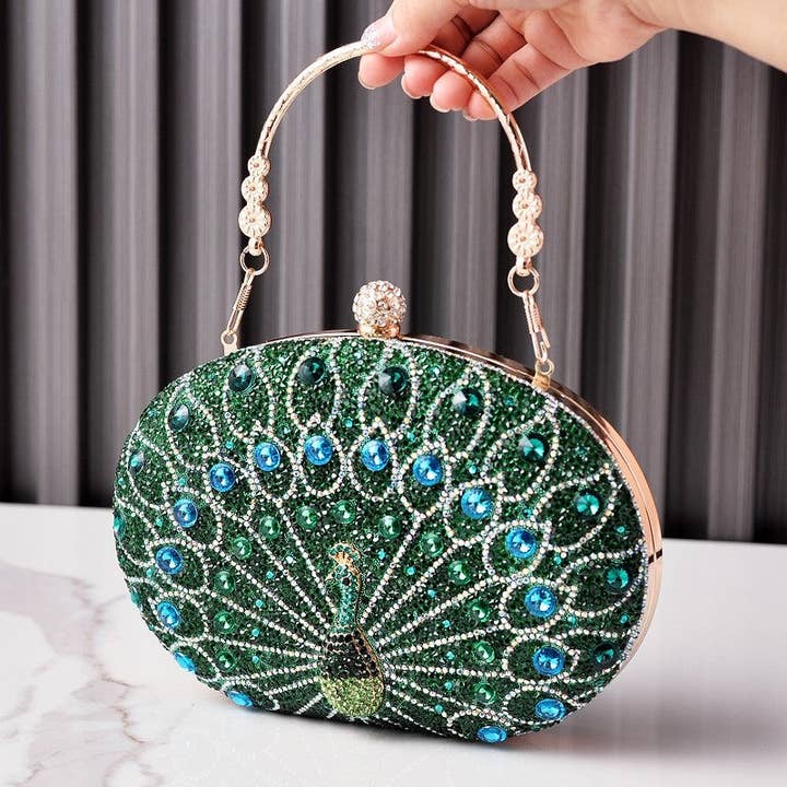 UZ Wholesale Store - Wholesale Clutch Bag - Women's - Peacock Embellished Evening Clutch6
