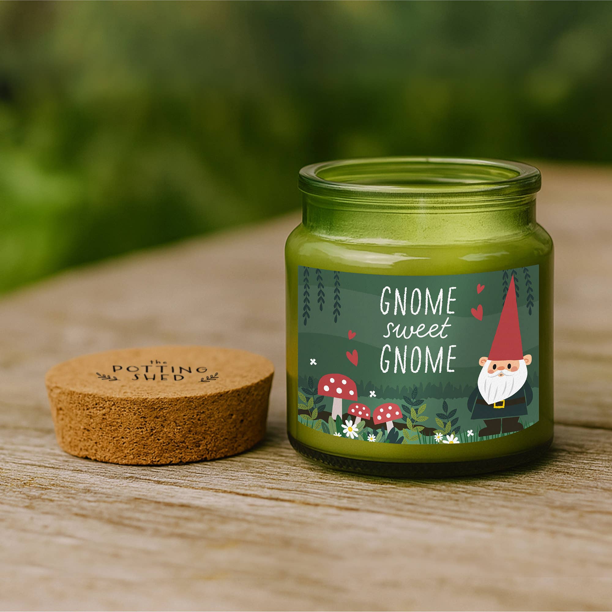 CGB Giftware - Wholesale Pot/gevulde kaars - 'Gnome Sweet Gnome' Grote Groene Potkaars In Cadeaudoos1