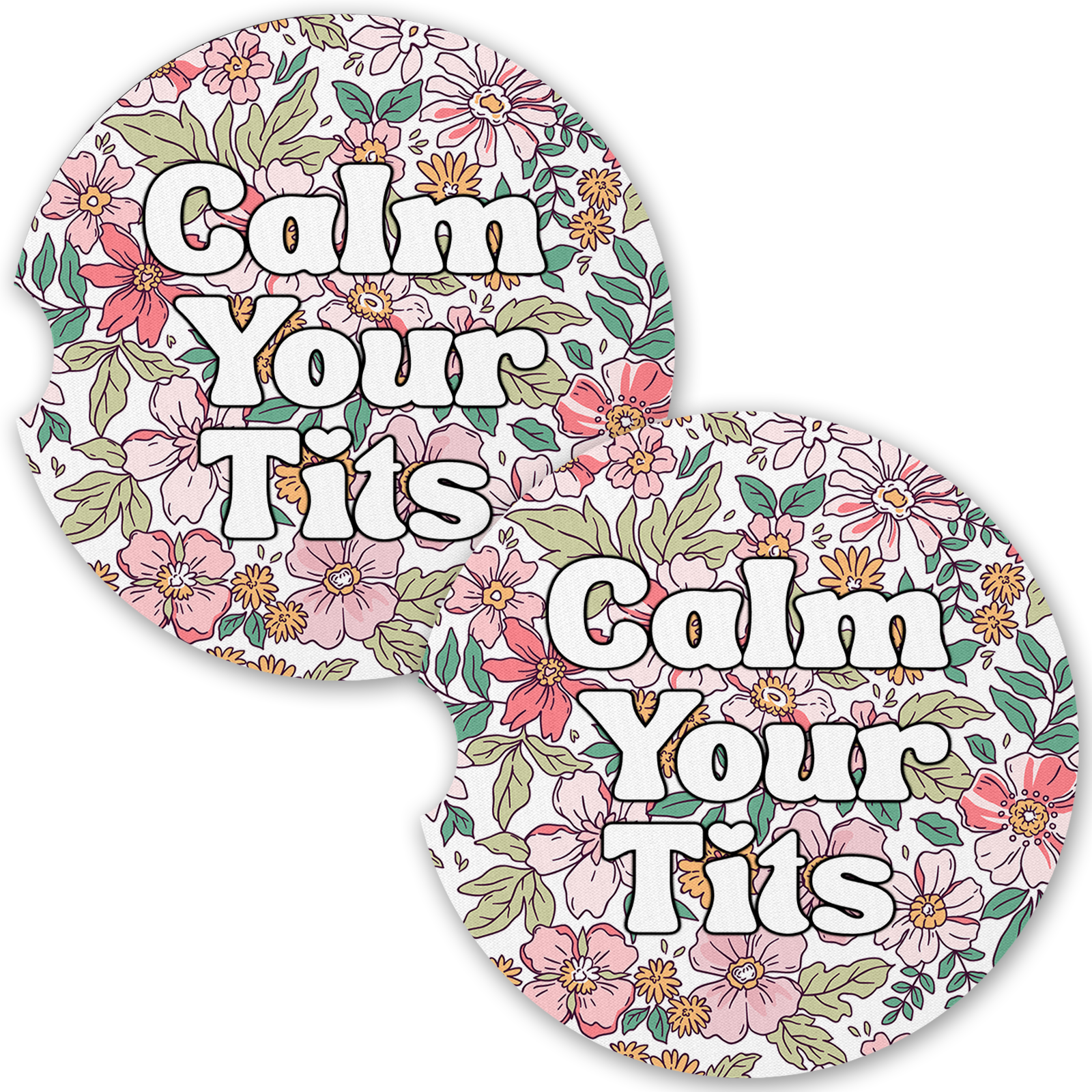 tcbco - Venta al por mayor Posavasos para coche - Mujer - Juego de Posavasos para Coche "Calma tus Tetas"0