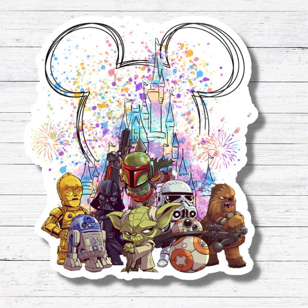 Oily Graphic Creations – wholesale Sticker – Star Wars with Castle- Star Wars Sticker/Magnet1