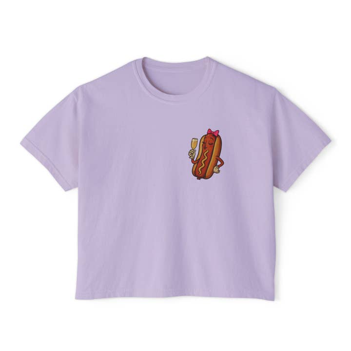 EarBobs DC - Wholesale Screen Printed T-Shirt - Women's - Hot Dog She’s Fancy Crop Top6