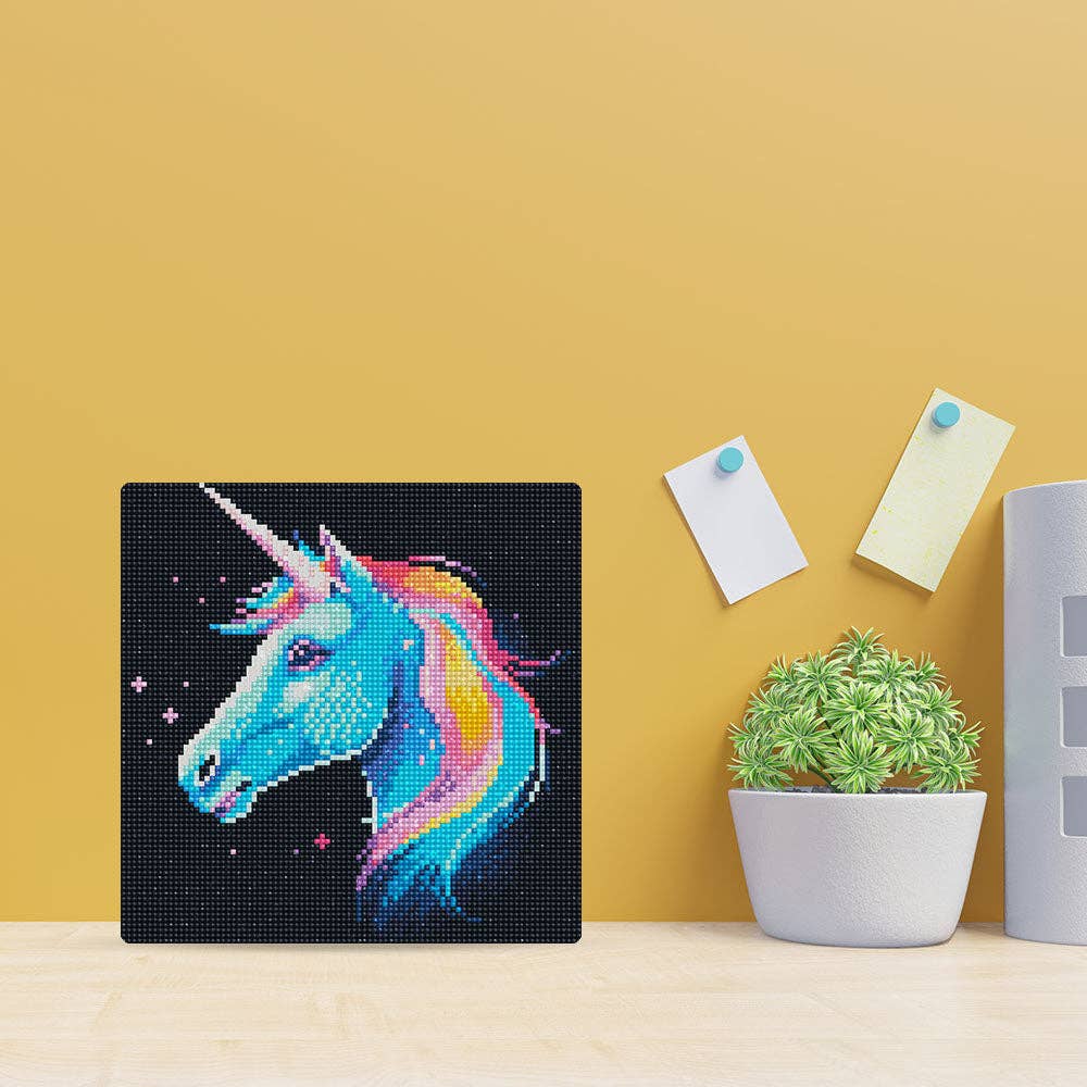 Figured'Art - Wholesale Paint Set - Mini Diamond Painting 25x25cm - Neon Unicorn1