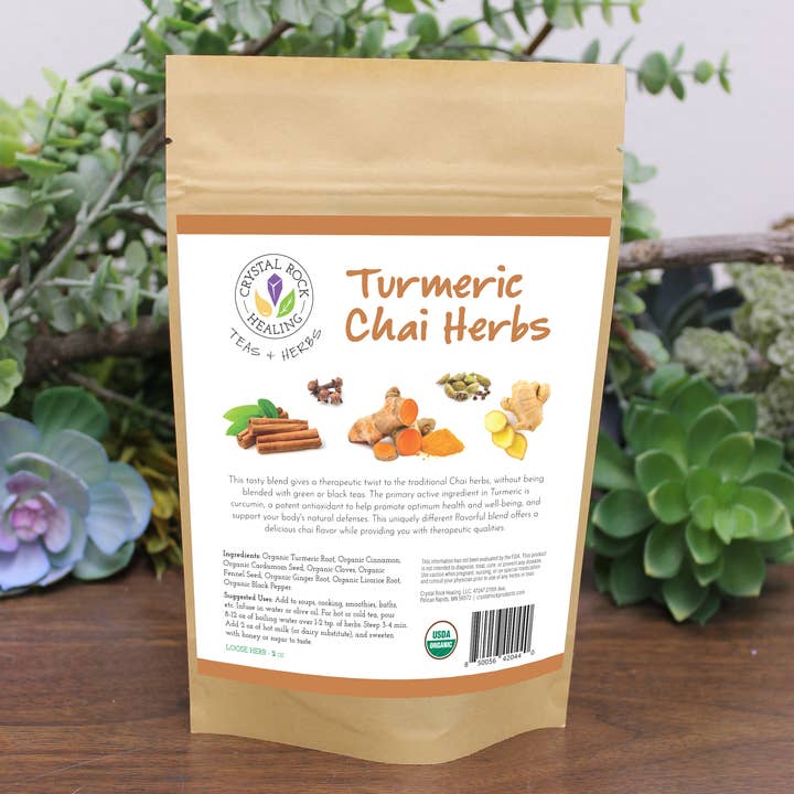 Crystal Rock Healing, LLC - Wholesale Loose Tea - Turmeric Chai Loose Herbs 2oz Organic0