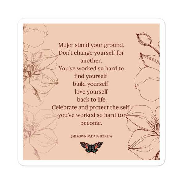 Mujer Stand Your Ground Stickers for wholesale by Badass x Bonita