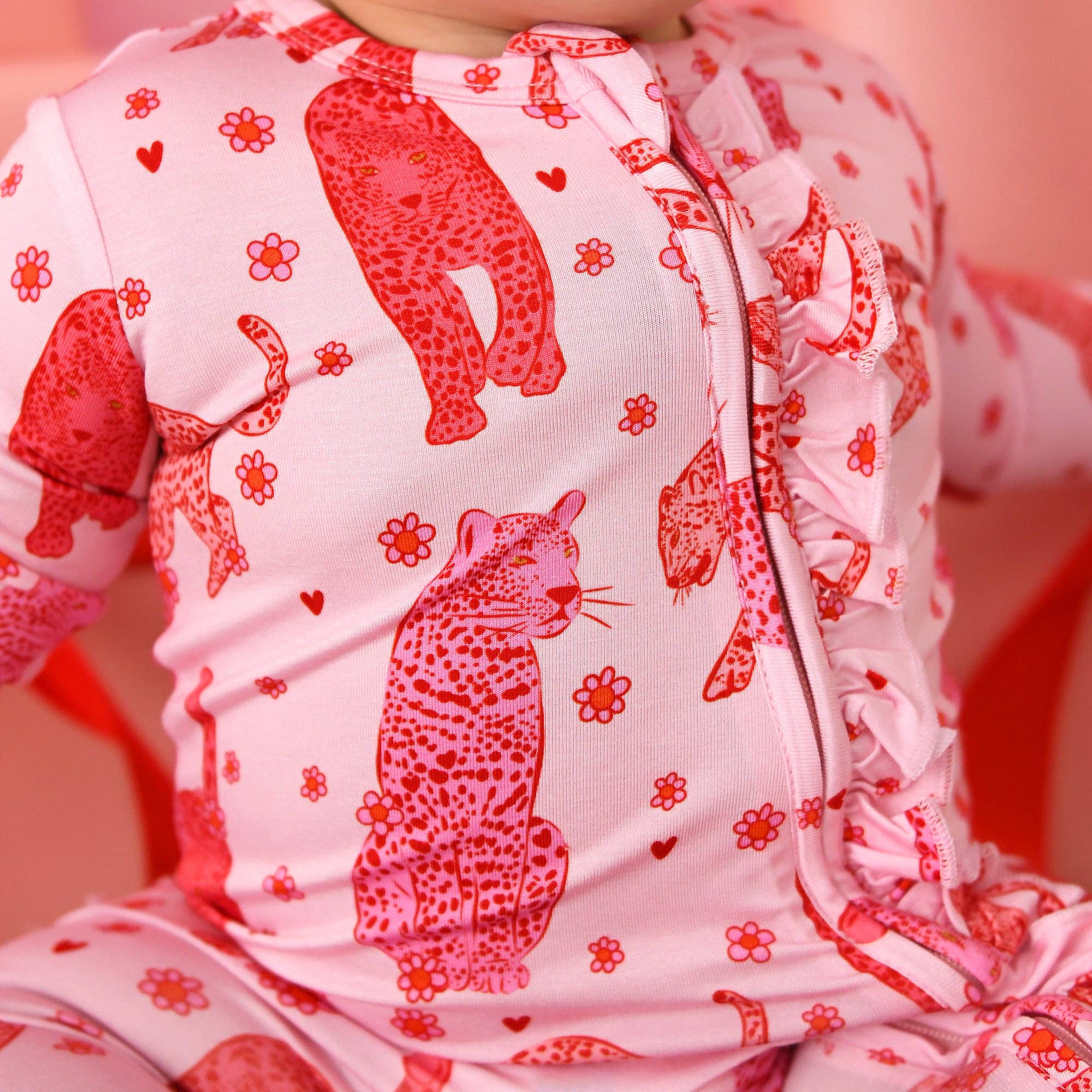 Gigi and Max – Engroshandel Romper - Baby – Cambrie RUFFLE ZIP Valentinsdag Bambus 1ST To-vejs Lynlås17