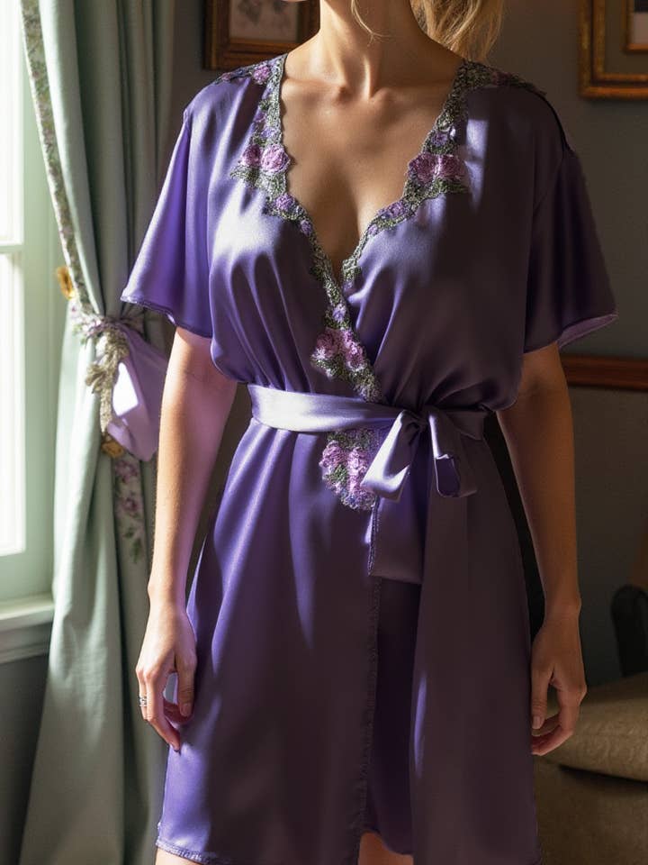 Théorie des Cordes Mélange Foncé Tulle Brodé Flottant Cache-Maillot pour la vente par Carol Coelho Intimates