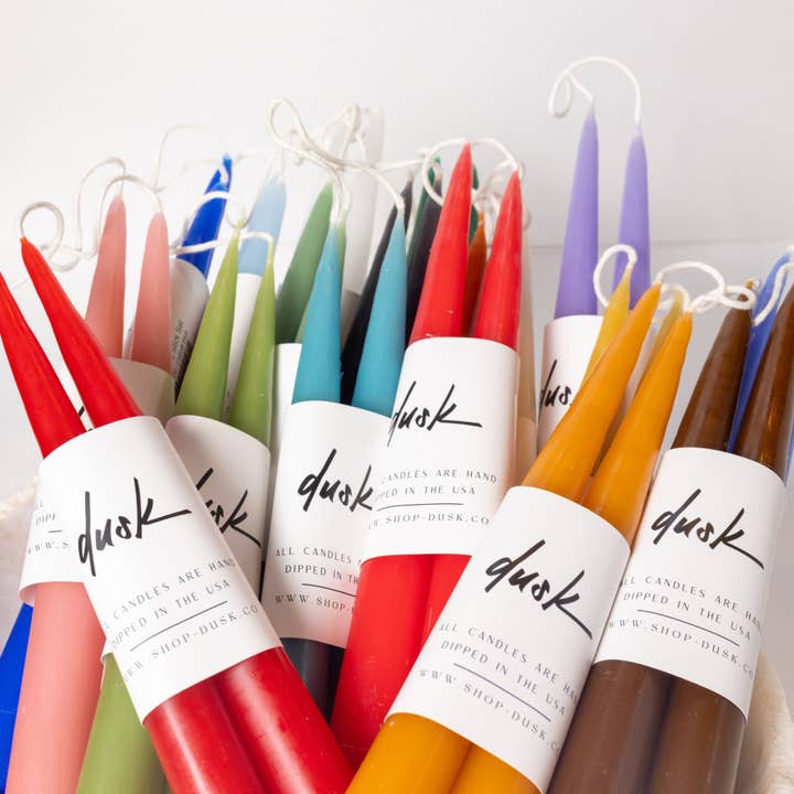 Dusk - Vente Bougies/bougeoirs coniques - Lot de bougies coniques faites à la main de 23 cm15