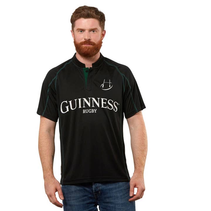 Black and Green Short Sleeve Rugby Jersey for wholesale by James Trading Group INC