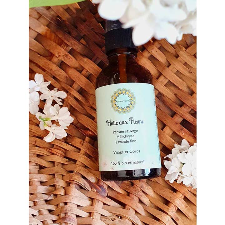 Huile aux fleurs pour la vente par Lamandine
