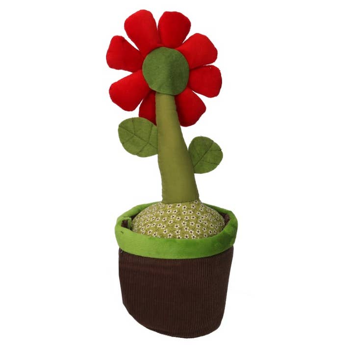 Butée de porte Tissu Fleur Rouge CM12x12h35 pour la vente par Vacchetti