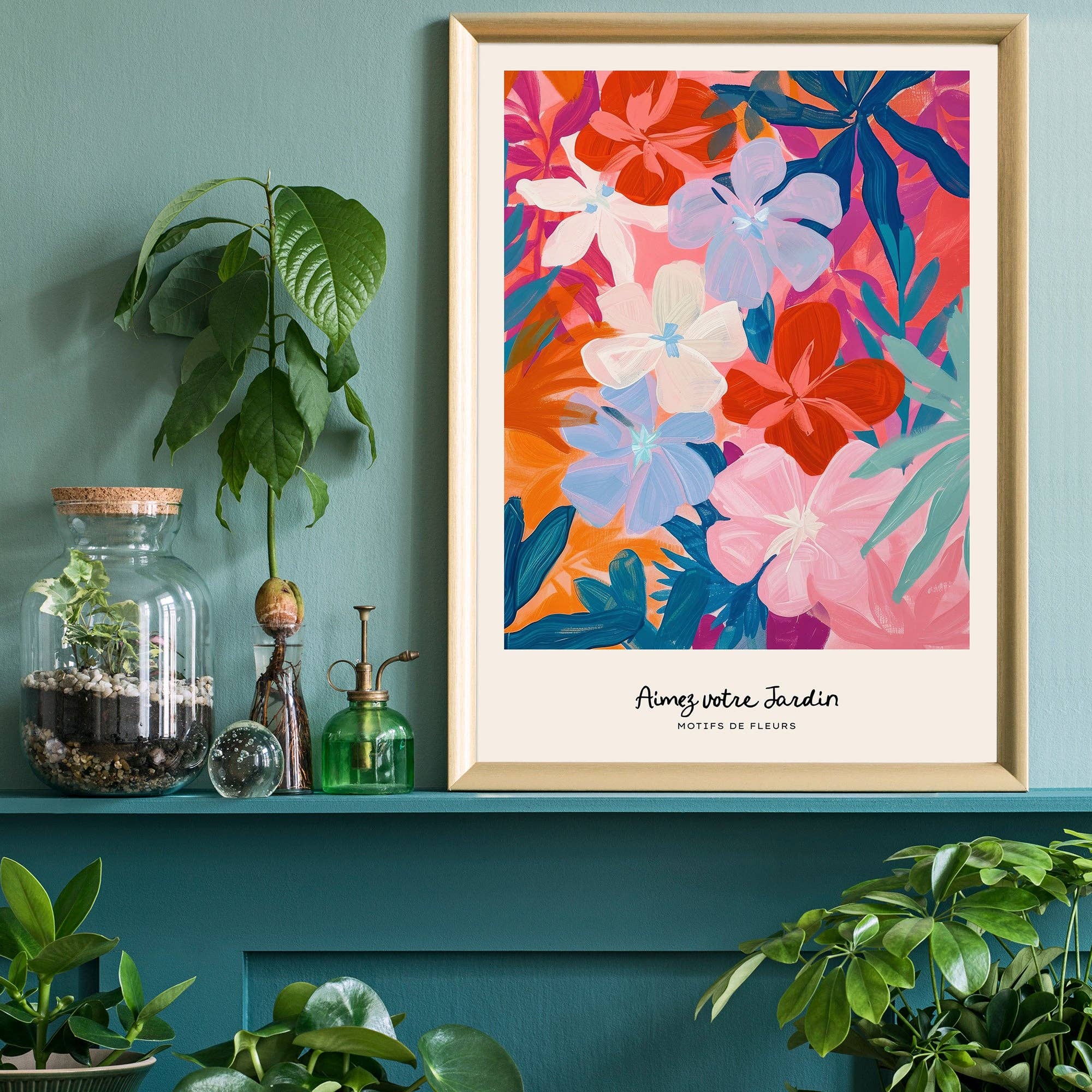 Ink & Drop – wholesale Konsttryck – Älska din trädgård Målade blommor Skriv ut1