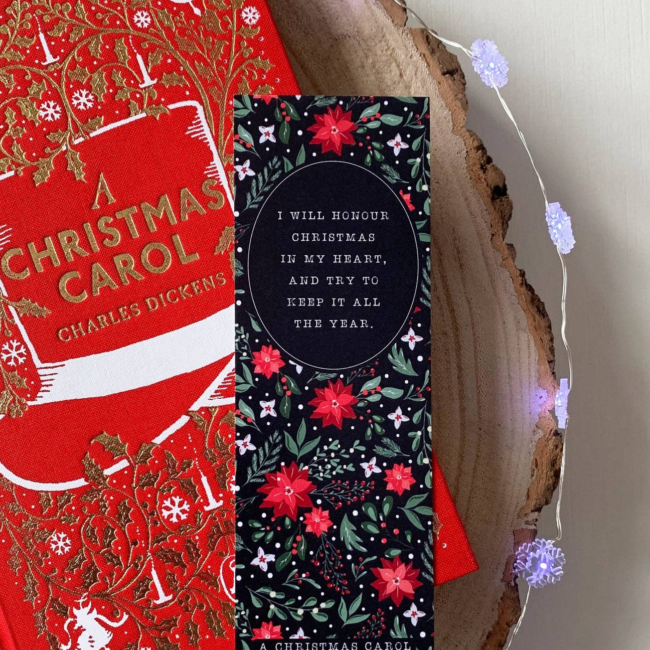 Quote and Quill – wholesale Bookmark – A Christmas Carol - 'I Will Honour Christmas' Bookmark1