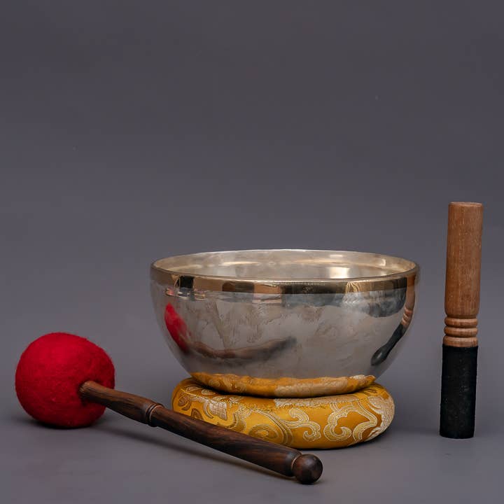 Silver Full Moon Singing Bowl – Handcrafted Tibetan Bowl for wholesale by Boudha Stupa Thanka Centre