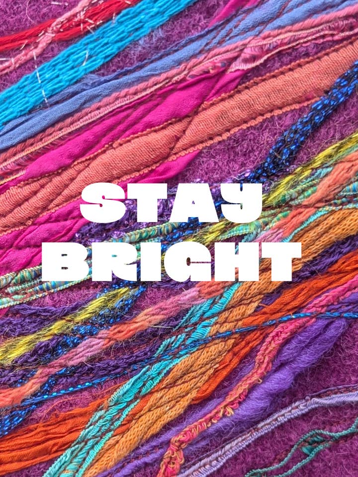 Carte de vœux - Restez lumineux pour la vente par Megan Crook Textiles