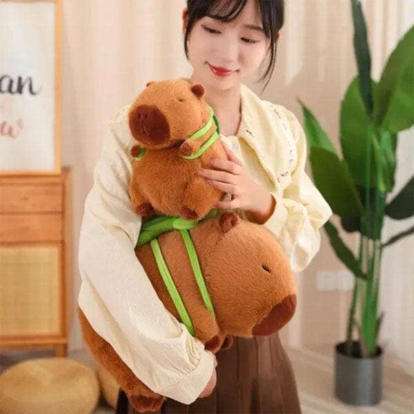 Showcase - Wholesale Stuffed/Plush Toy - Kids & Baby - Capybara 9" Kawaii Plush w/ Turtle Backpack Squishy Pillow Toy5