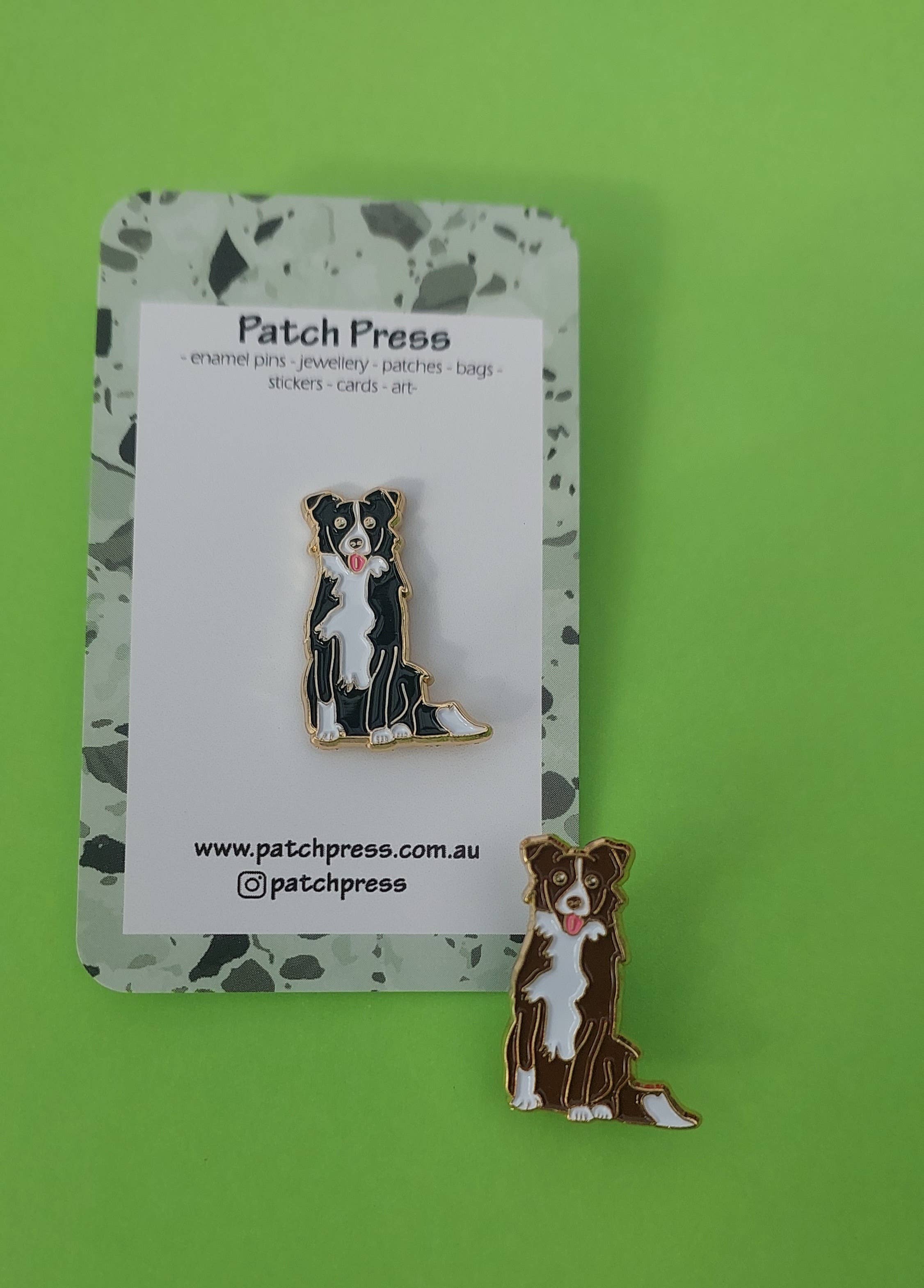Patch Press - Wholesale Lapel Pin/Button - Border Collie Puppy Dog Enamel Pin