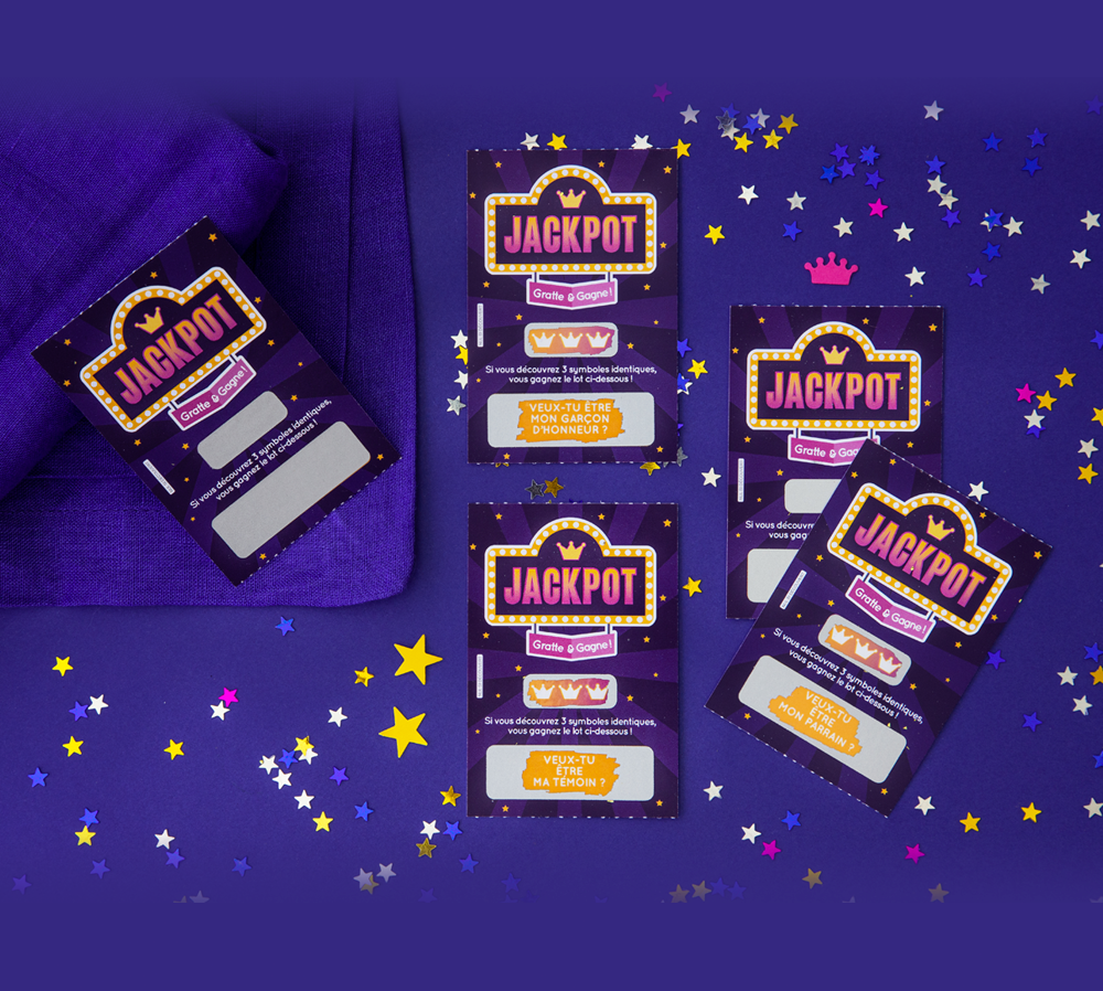 Mimosa Chroma - Wholesale Stationery/Notecard Set - Scratch ticket for a witness or godfather/godmother request4