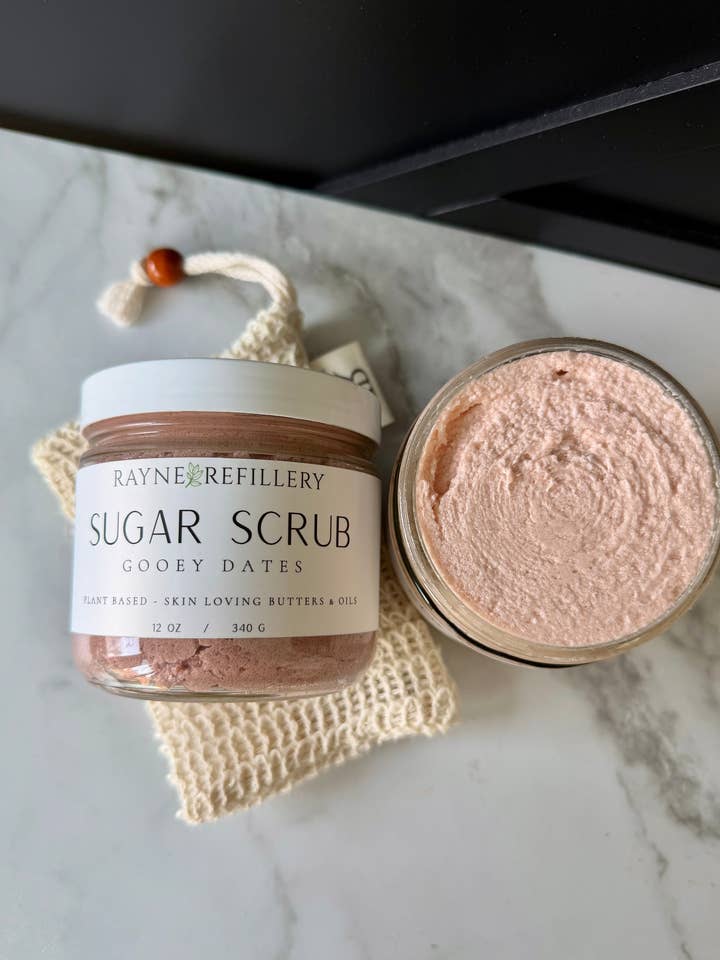 Exfoliante de Azúcar Batido de Dátiles Melosos - Exfoliante Corporal de Caramelo y Vainilla para venta al por mayor de Rayne Refillery