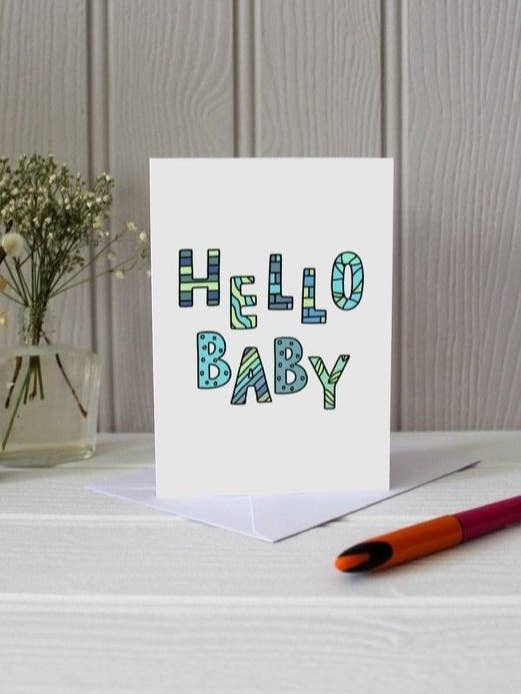 Hello Baby (Blu) per la vendita all'ingrosso da parte di Daisy & Joy Design