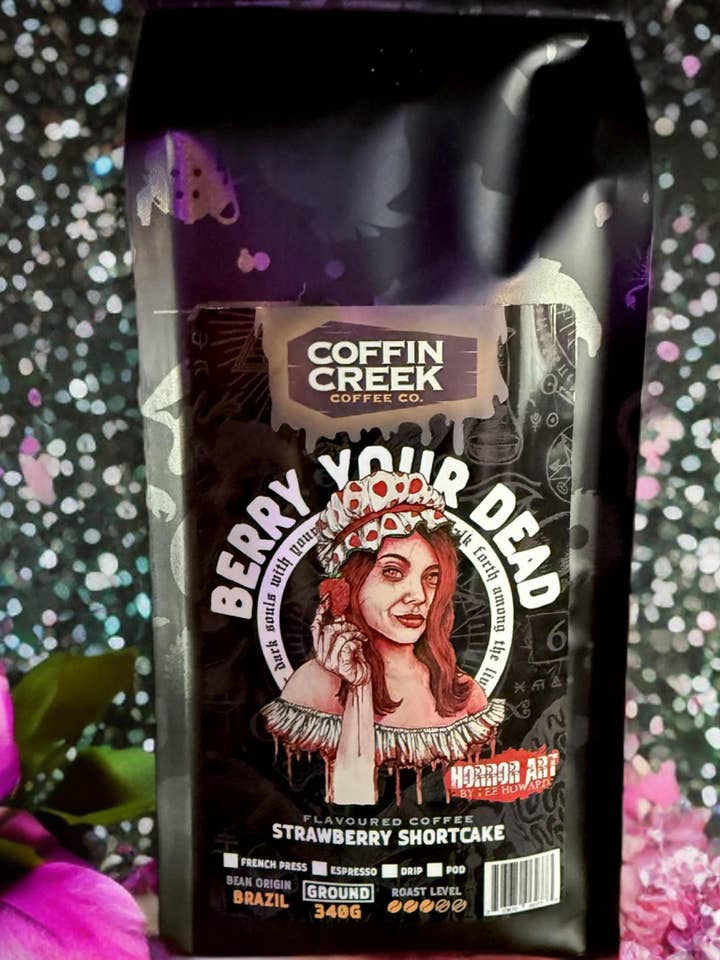 Bär din död - Jordgubbstårta-smak för wholesale av Coffin Creek Coffee