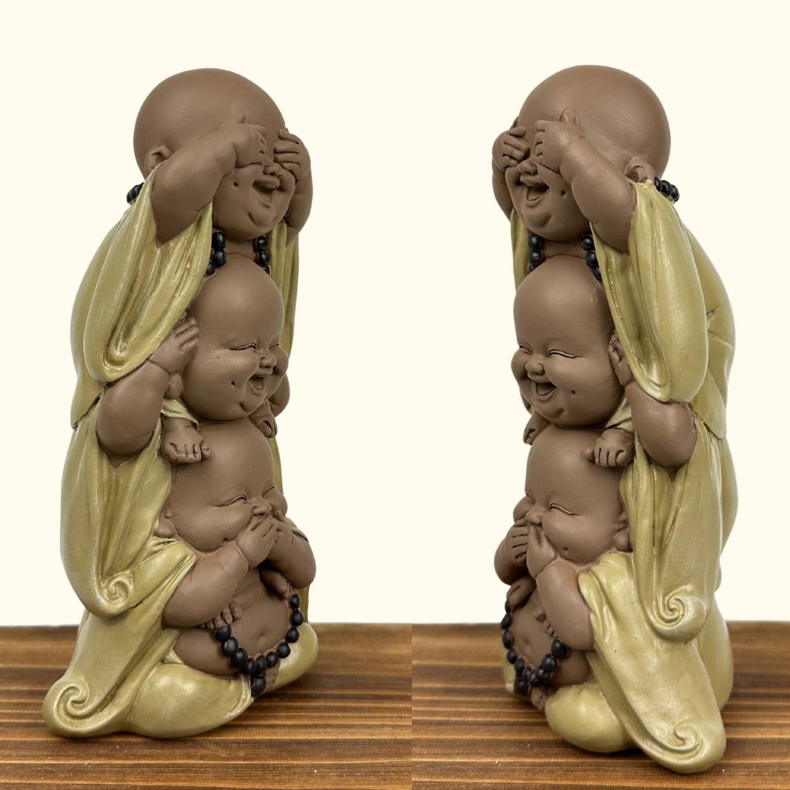 Zen'Arôme - Wholesale Sculpture - Stacked Laughing Buddha Statue - Original Gift Idea4