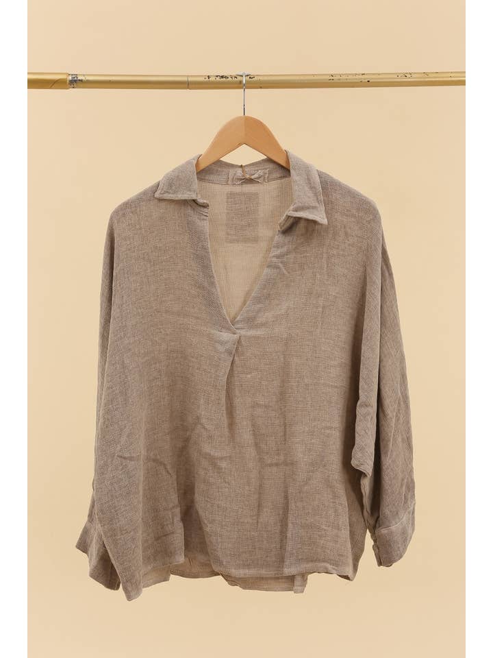 LÉA & LUC - Wholesale Tunic - Women's - Blouse in 50% linen 50% cotton REF. 100702