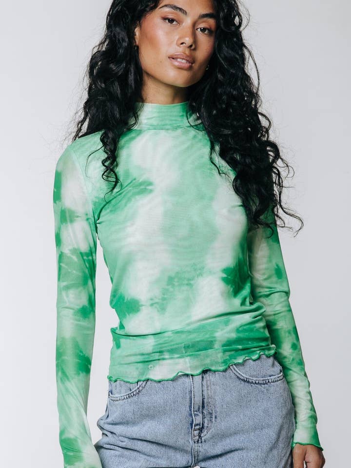 Neyo Tie Dye Meshtopp | Mint för wholesale av Colourful Rebel