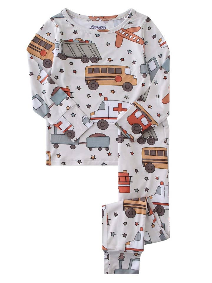 PoshTOT Vehicles 2 Piece PJ Set for wholesale by Charlie's Project Kids