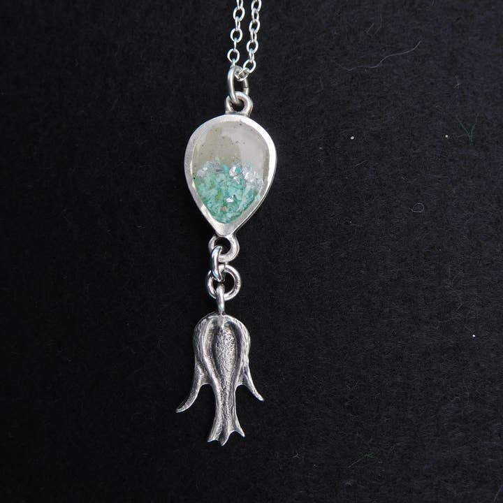 Art & Soul 30a - Wholesale Pendant/Charm Necklace - Teardrop Necklace with Lotus Charm Customize Beach or City 1