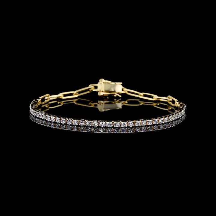 Pure Line Yellow Gold Diamond Bracelet for wholesale by Kalindi Jewels