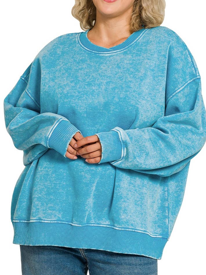 Pulôver de Lã Oversized com Lavagem Ácida Plus por atacado de Vanilla Monkey