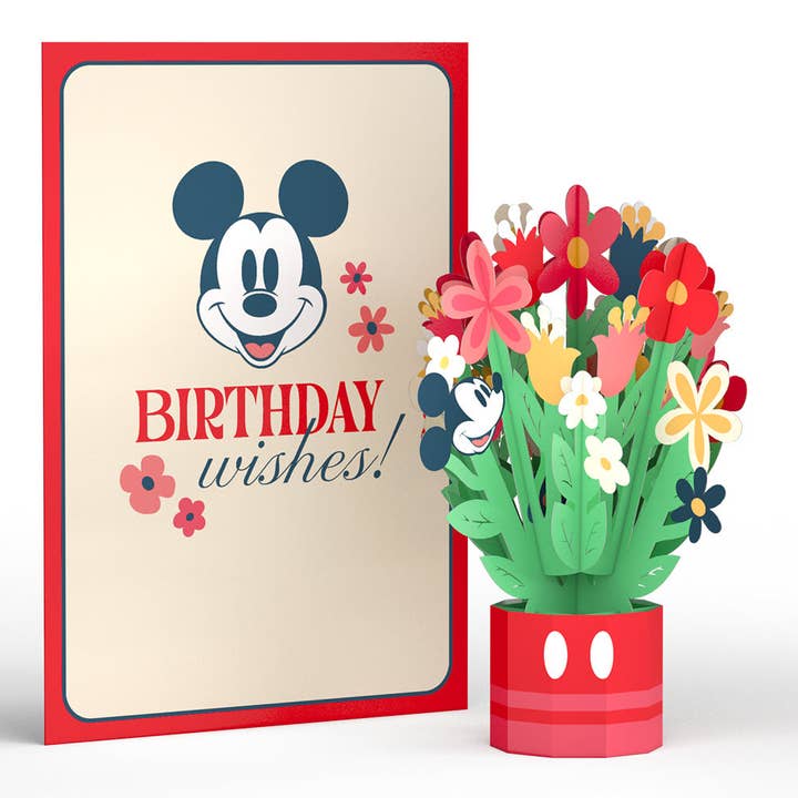 Disney's Mickey Mouse Birthday Wishes Card with Mini Bouquet for wholesale by Lovepop Cards