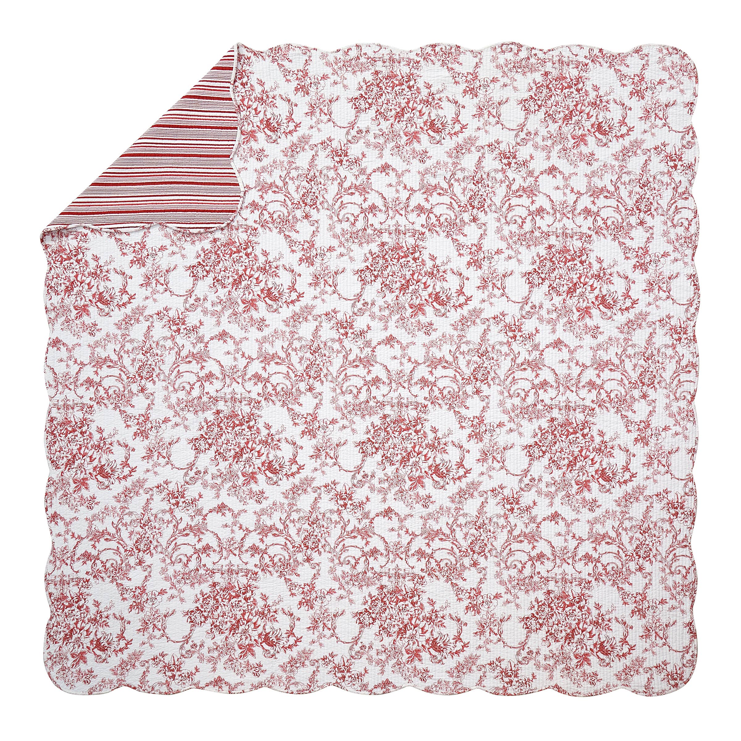 Peking Handicraft - Wholesale Bedding Set - GARDEN TOILE QUILT SET - RED - Modern Heirloom3