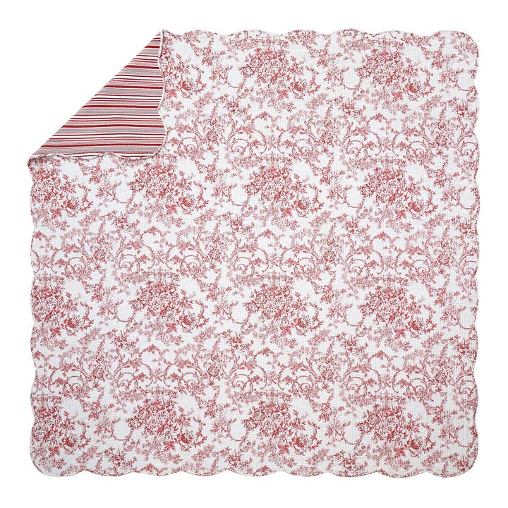 Peking Handicraft - Wholesale Bedding Set - GARDEN TOILE QUILT SET - RED - Modern Heirloom3