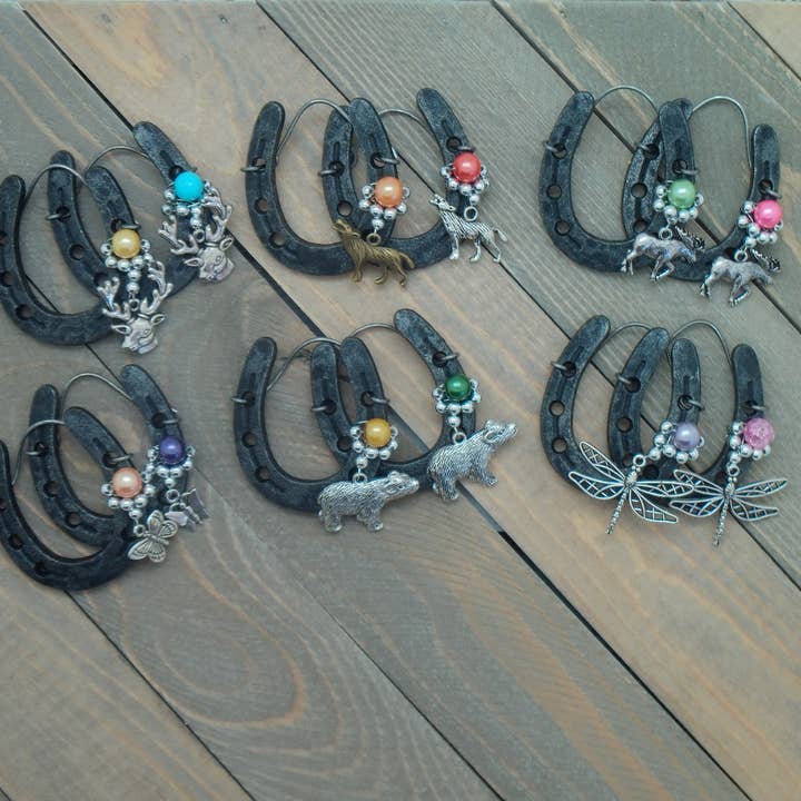 Lil Bit Mini Lucky Horseshoe Ornaments- CABIN/FOREST Mix for wholesale by The Lucky Horse Company