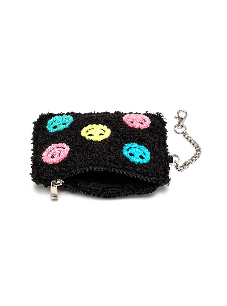 Living Royal - Wholesale Pouch - Women's - Keychain Pouch - Multi-Colored Happy Faces - Black2