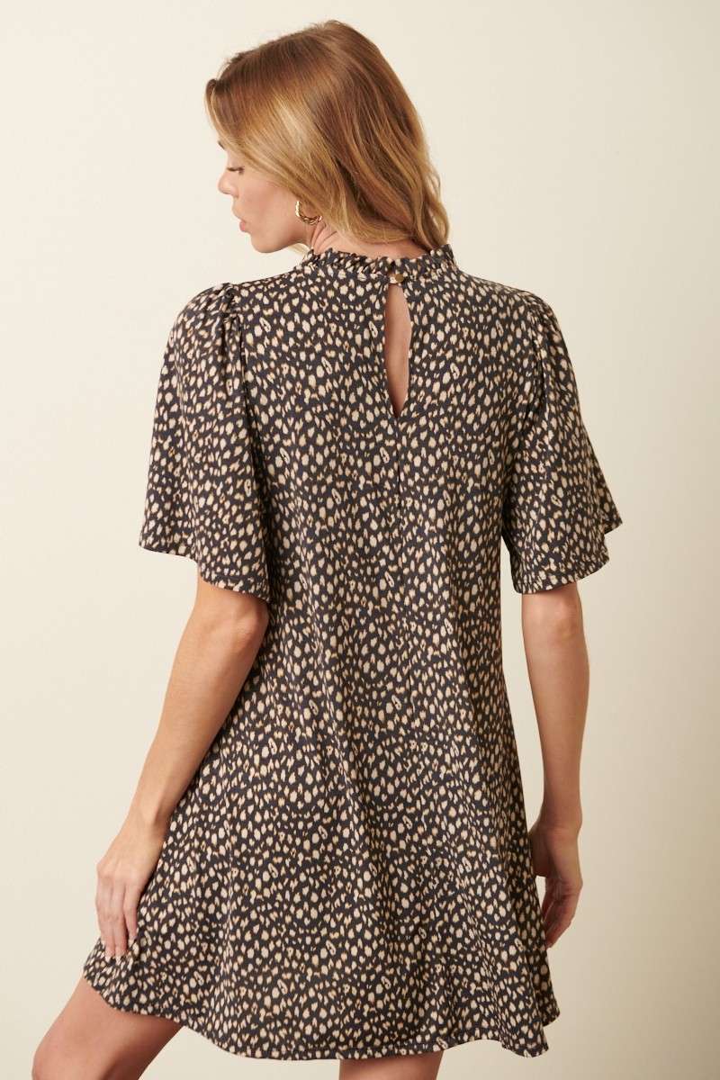 mittoshop - Wholesale Dress - Women's - ANIMAL PRINT RUFFLE MOCK NECK MINI DRESS9