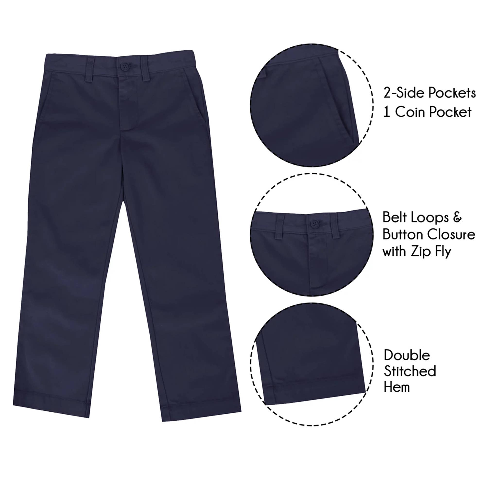Galaxy By Harvic - Wholesale Pants - Kids - Boys Flat Front School Pants4