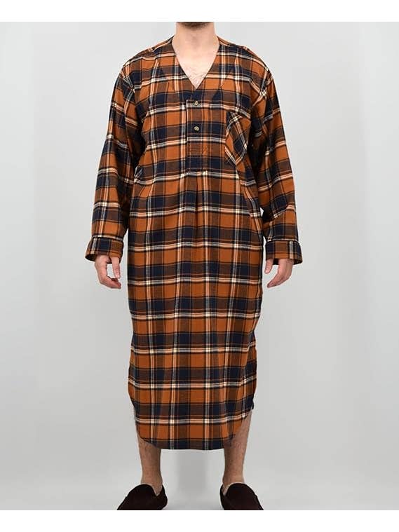 I-Wear Brands - Wholesale Nightshirt - Men's - 2 Pack Men's Cotton Flannel Long Henley Nightshirt2