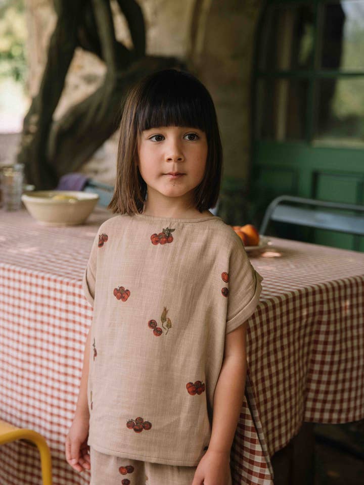 Praslin Nougat Blouse tomatoes for wholesale by Studio Bohème Paris