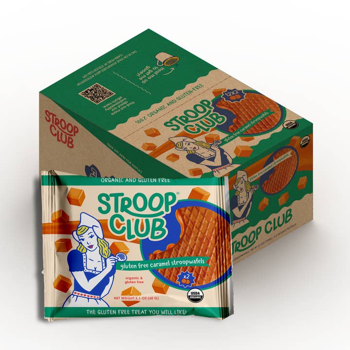 Stroop Club - Wholesale Cookie - **NON-VEGAN** Gluten Free Caramel Organic Stroopwafel 2-pack0